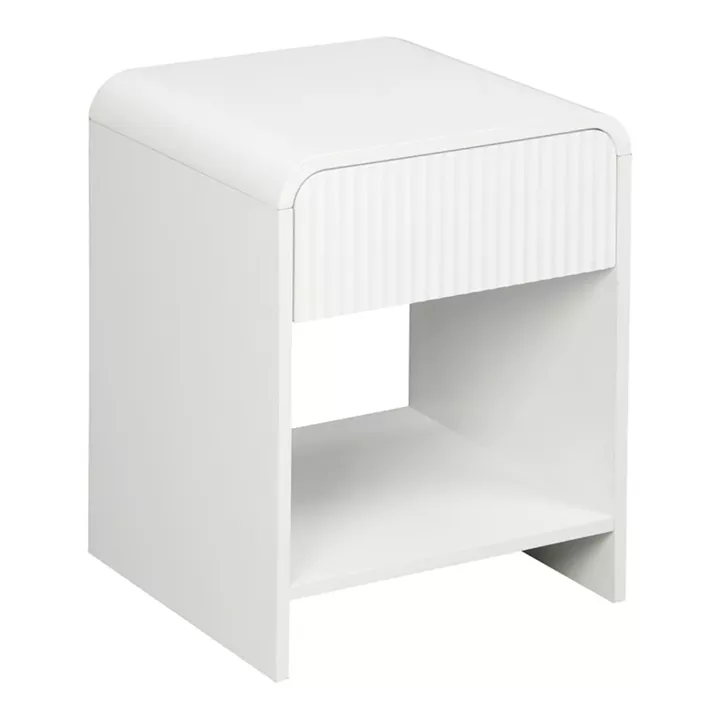 Κομοδίνο Zeplen pakoworld MDF σε λευκή απόχρωση 40x40x53εκ