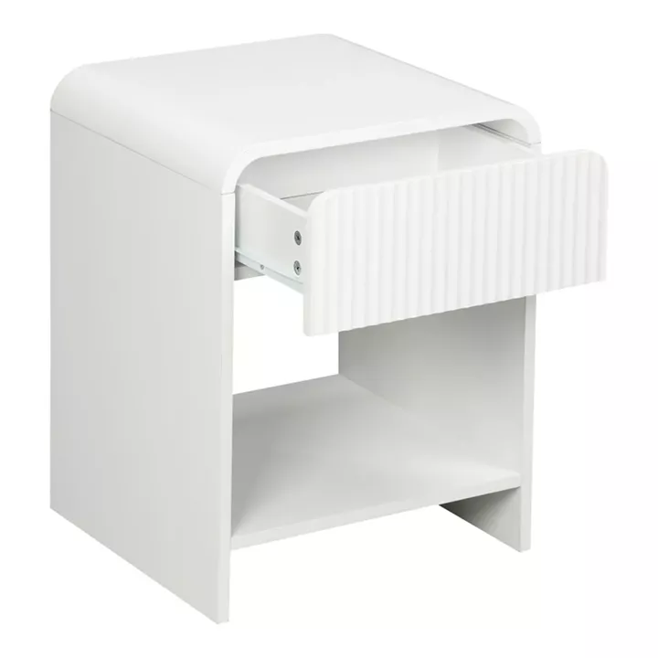 Κομοδίνο Zeplen pakoworld MDF σε λευκή απόχρωση 40x40x53εκ