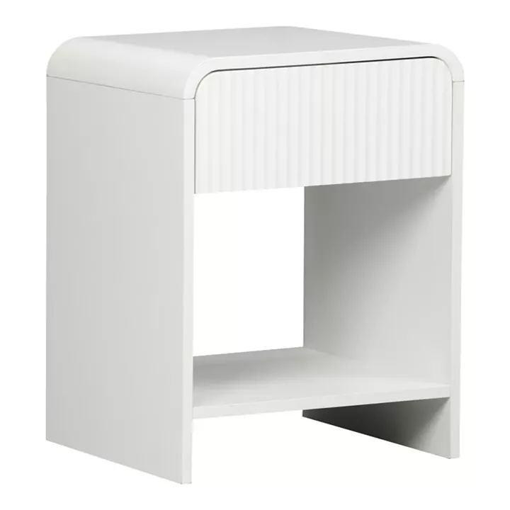 Κομοδίνο Zeplen pakoworld MDF σε λευκή απόχρωση 40x40x53εκ