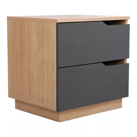 Verena I bedside table pakoworld in natural- antharcite shade 48x40x48cm