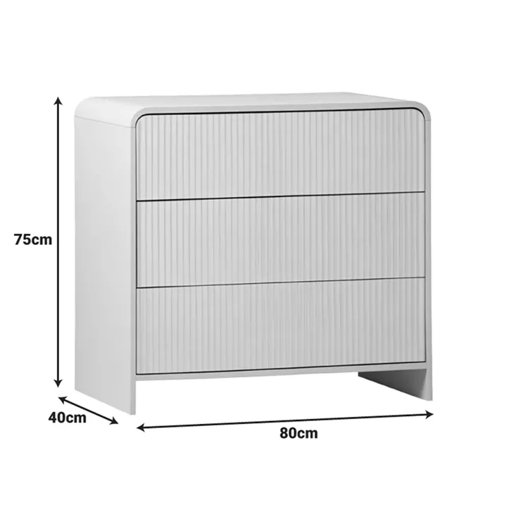 Συρταριέρα Zeplen pakoworld MDF σε λευκή απόχρωση 80x40x75εκ