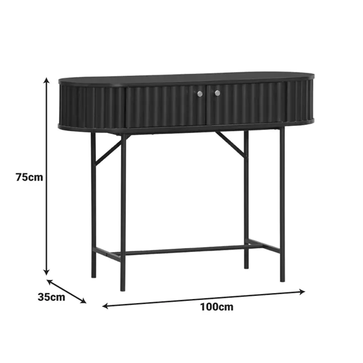 Κονσόλα Zeplen pakoworld MDF-μέταλλο σε μαύρη απόχρωση 100x35x75εκ