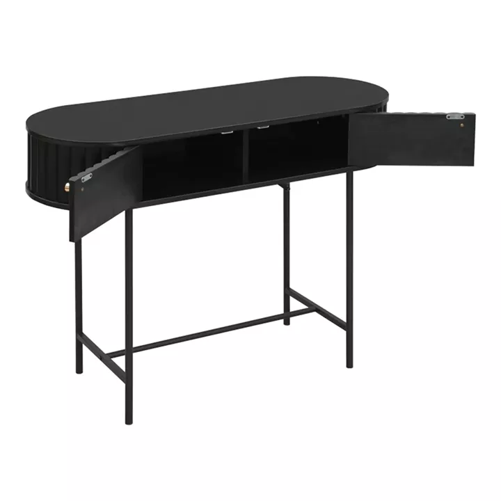 Κονσόλα Zeplen pakoworld MDF-μέταλλο σε μαύρη απόχρωση 100x35x75εκ