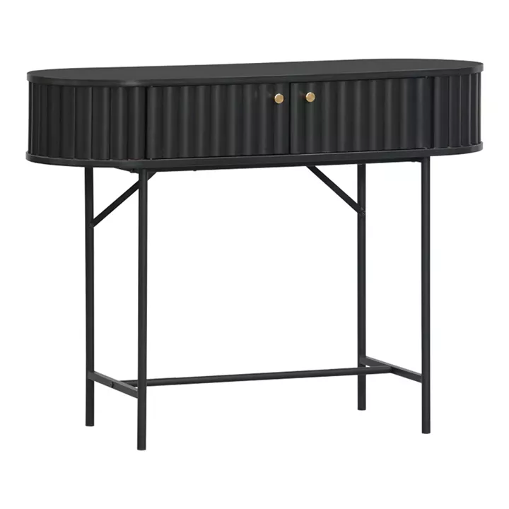 Κονσόλα Zeplen pakoworld MDF-μέταλλο σε μαύρη απόχρωση 100x35x75εκ