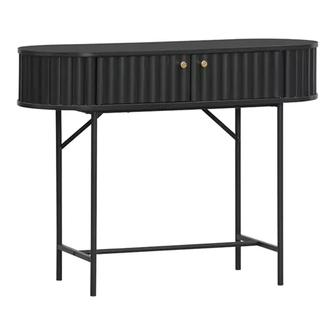 Κονσόλα Zeplen pakoworld MDF-μέταλλο σε μαύρη απόχρωση 100x35x75εκ