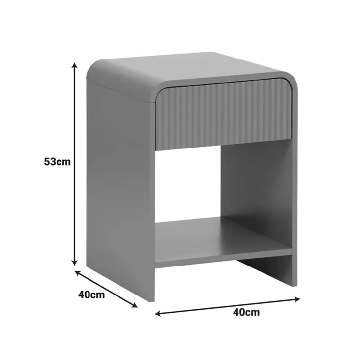 Nightstand Zeplen pakoworld MDF in grey color 40x40x53cm