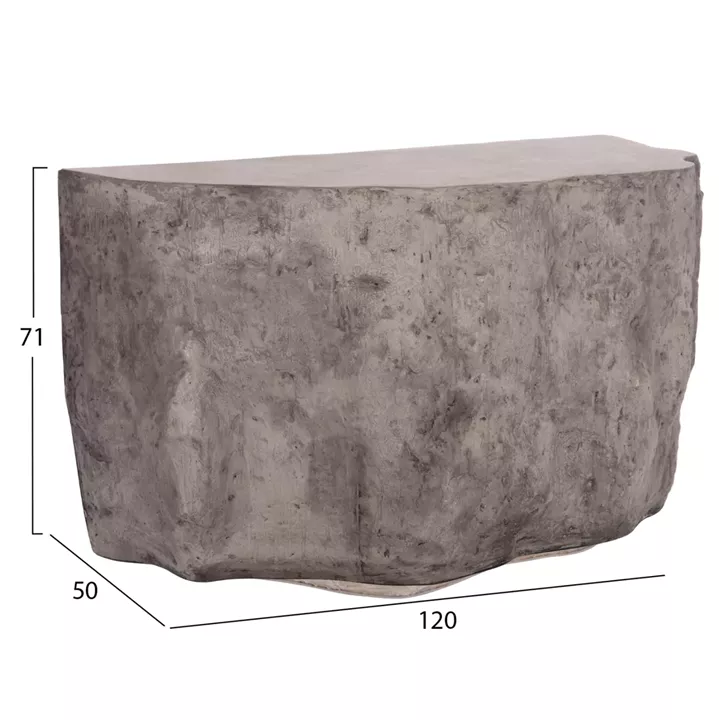 CONSOLE ROCK INTERON HM18152.03 FIBER CEMENT IN GREY--120x50x71Hcm.