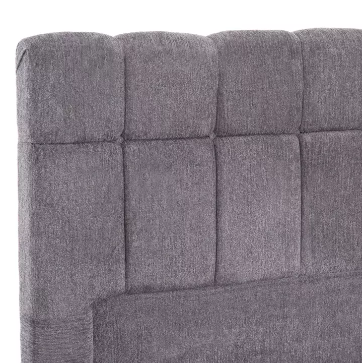 BED WITH STORAGE SPACE RAMON HM720.22 BOUCLE FABRIC IN GREY-FOR MATTRESS 160x200cm.