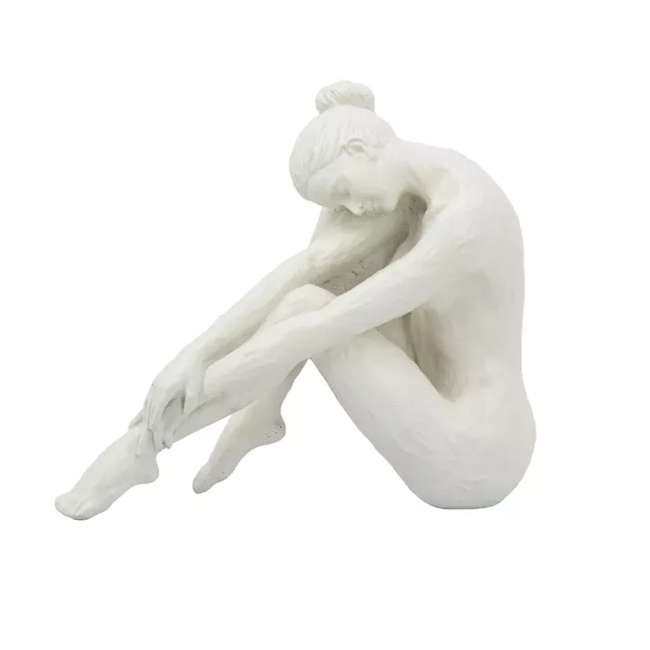 Artekko Yoga Figurine Λευκό Επιτραπέζιο Διακοσμητικό Ρητίνης με Γυναικεία Φιγούρα (27.2x10.8x22.2)cm