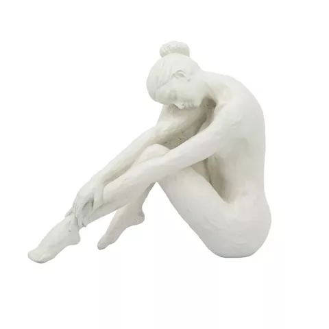 Artekko Yoga Figurine Λευκό Επιτραπέζιο Διακοσμητικό Ρητίνης με Γυναικεία Φιγούρα (27.2x10.8x22.2)cm