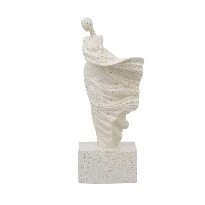 Artekko Figurine Λευκό Επιτραπέζιο Διακοσμητικό Ρητίνης με Γυναικεία Φιγούρα (14.5x11x35)cm