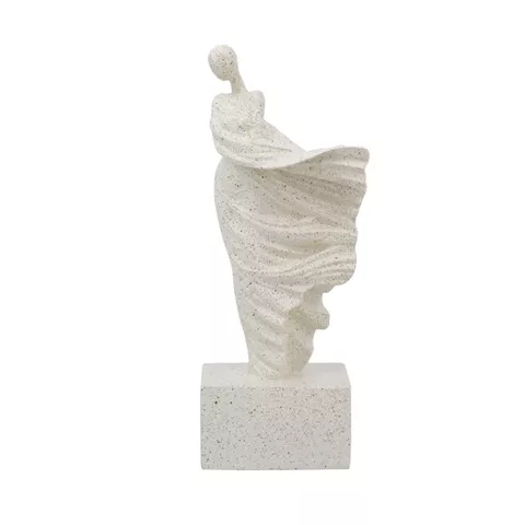 Artekko Figurine Λευκό Επιτραπέζιο Διακοσμητικό Ρητίνης με Γυναικεία Φιγούρα (14.5x11x35)cm