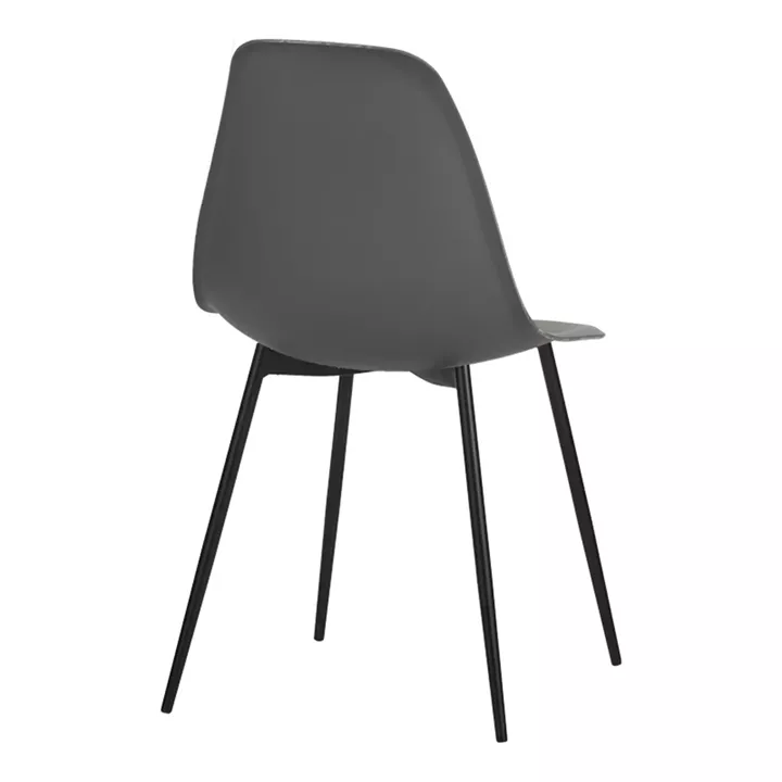 Ballen chair pakoworld pp anthracite with black metal legs 41.5x53x84.5cm