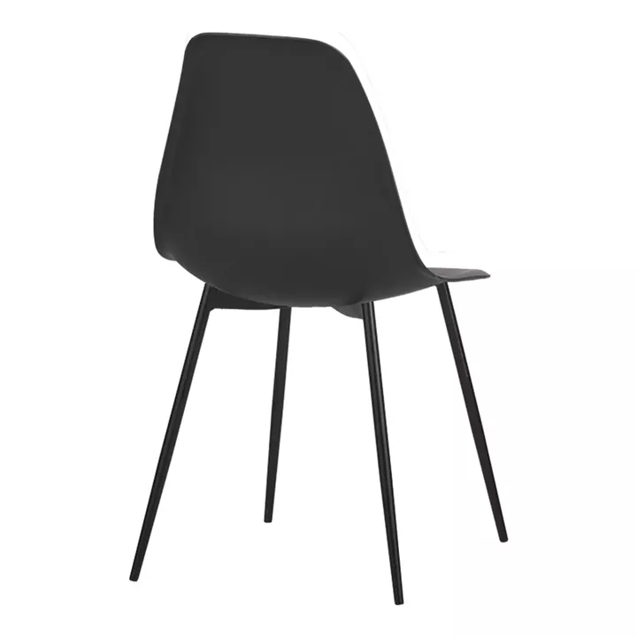 Ballen chair pakoworld pp black with black metal legs 41.5x53x84.5cm
