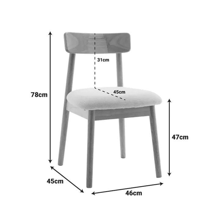 Chair Houlian pakoworld anthracite fabric-black metal leg 46x66x89cm