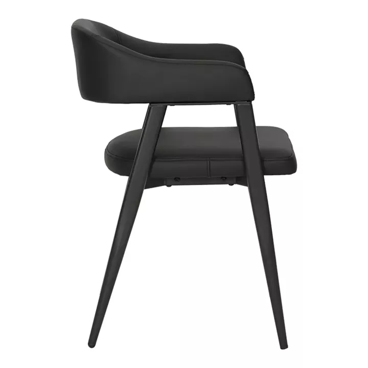 Armchair Sezan pakoworld pu in black color 56x55x78cm