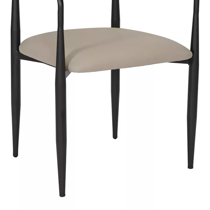 Πολυθρόνα Kalone pakoworld pu σε γκρι-μπεζ απόχρωση 56x55x78εκ