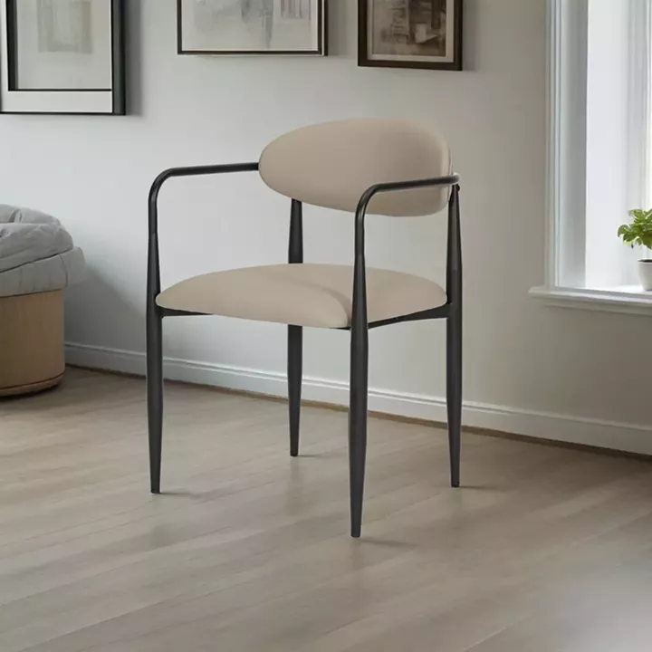 Πολυθρόνα Kalone pakoworld pu σε γκρι-μπεζ απόχρωση 56x55x78εκ