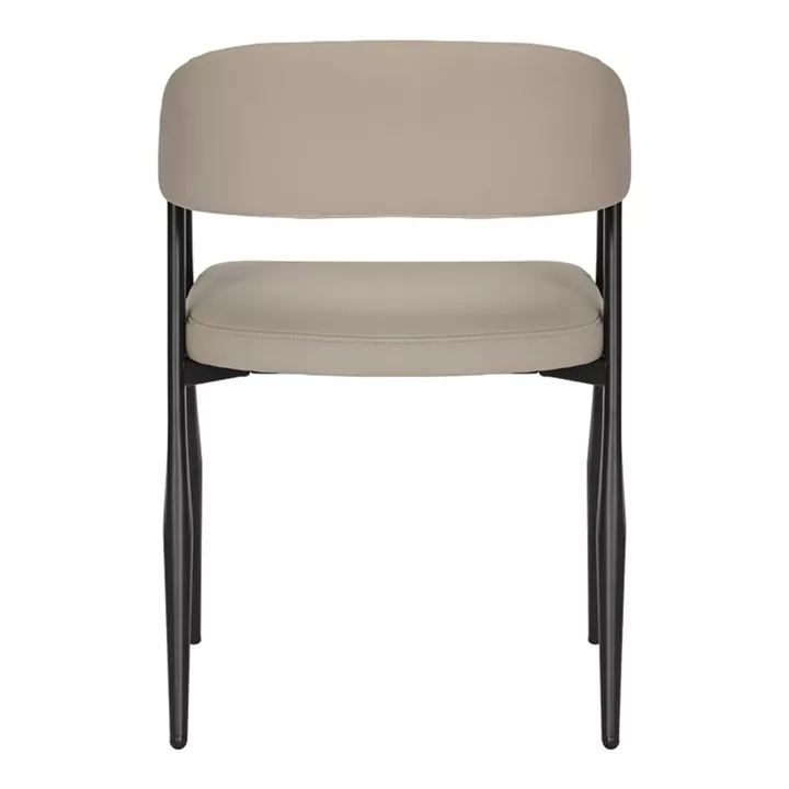 Armchair Sezan pakoworld pu in grey-beige color 56x55x78cm