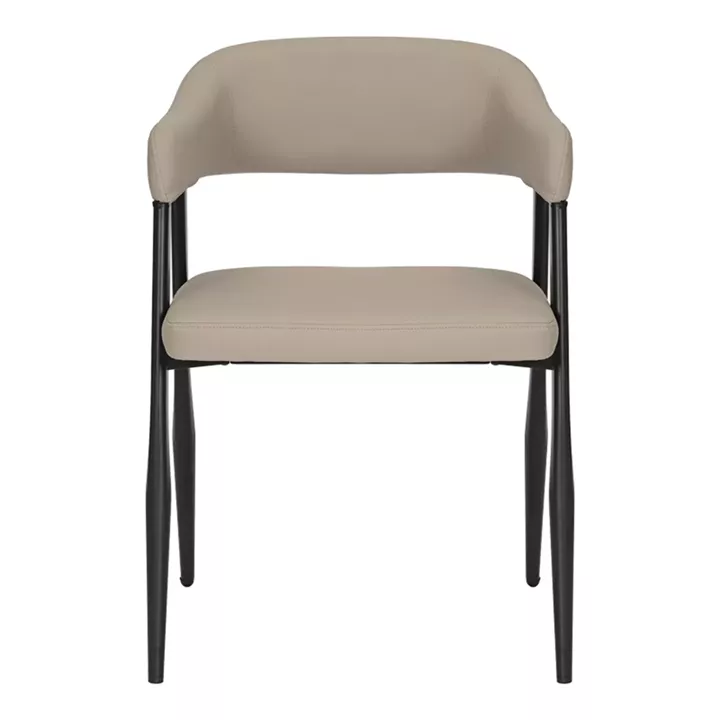 Armchair Sezan pakoworld pu in grey-beige color 56x55x78cm