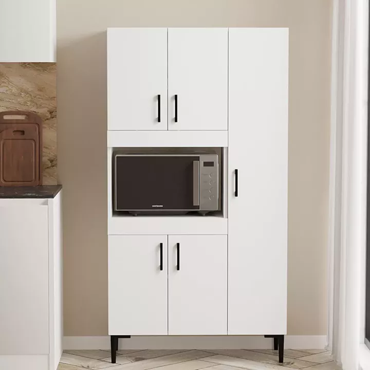 Defne pakoworld kitchen cabinet in white 89x37.5x160cm
