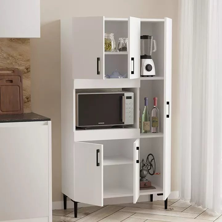 Defne pakoworld kitchen cabinet in white 89x37.5x160cm