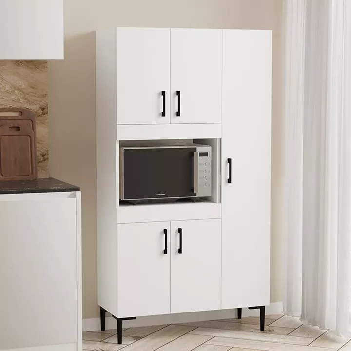 Defne pakoworld kitchen cabinet in white 89x37.5x160cm