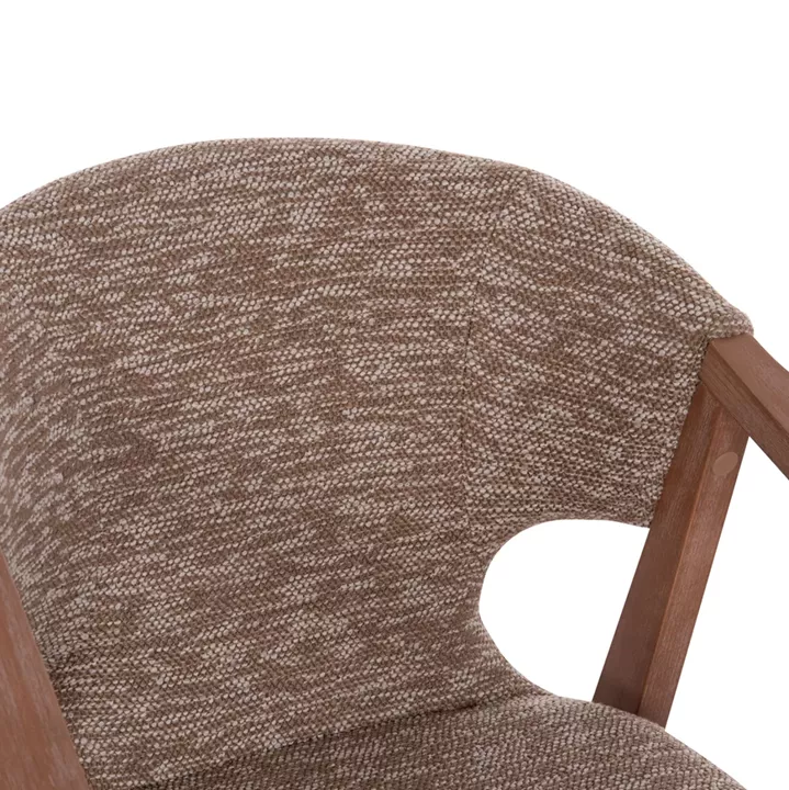DINING ARMCHAIR YEGER HM9995.03 BEECH WOOD IN WHITEWASH-BROWN FABRIC 59x58x78Hcm.