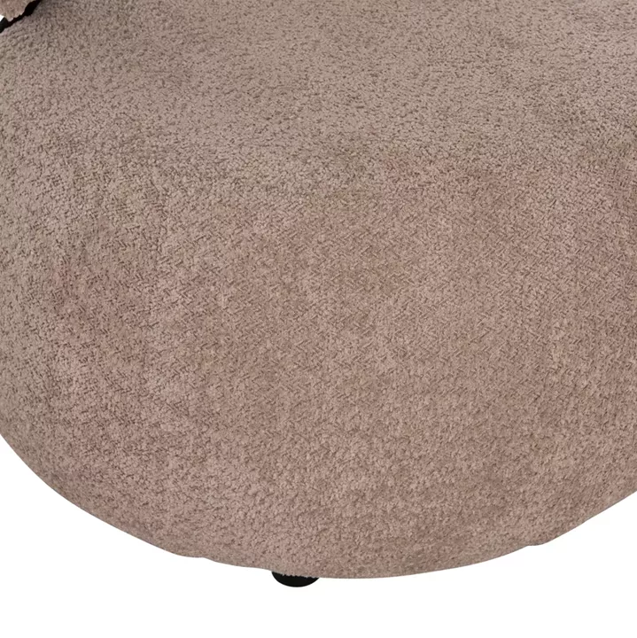 LOUNGE CHAIR ROUND KARSEN HM9598.08 DARK BEIGE BOUCLE FABRIC 79x82x74Hcm.
