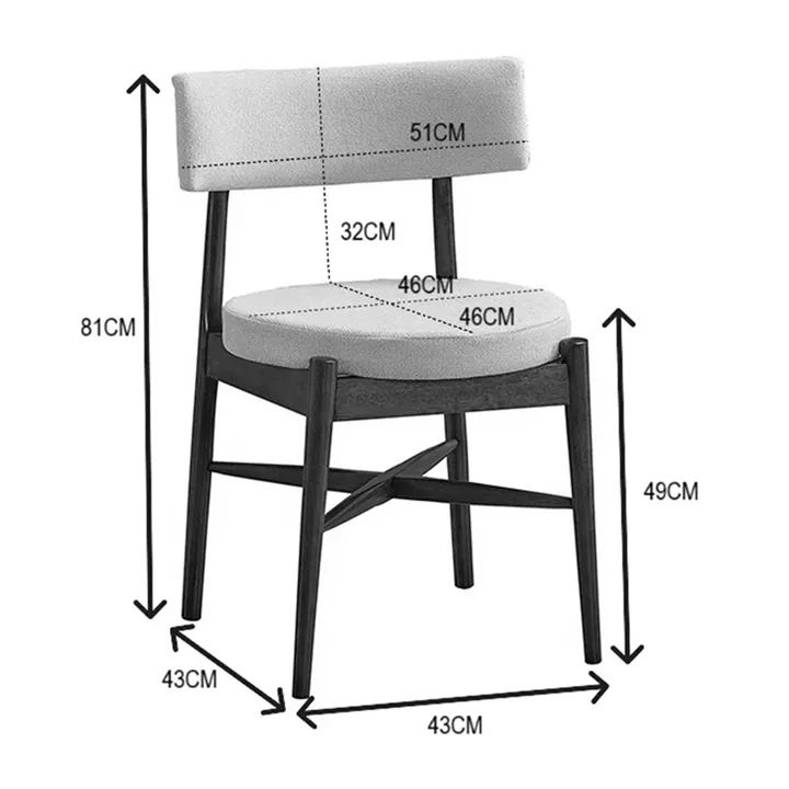 Raudi pakoworld rubberwood chair in walnut-ecru shade 45.5x45.5x81cm