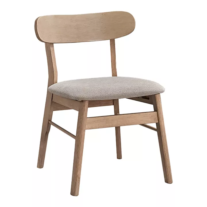 Cairo pakoworld rubberwood chair in natural-ecru shade 47x47x76cm