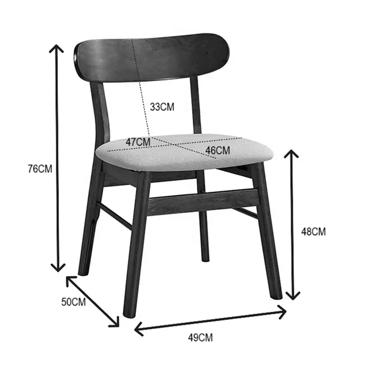 Cairo pakoworld rubberwood chair in walnut-ecru shade 47x47x76cm