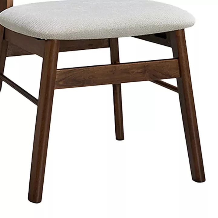 Cairo pakoworld rubberwood chair in walnut-ecru shade 47x47x76cm