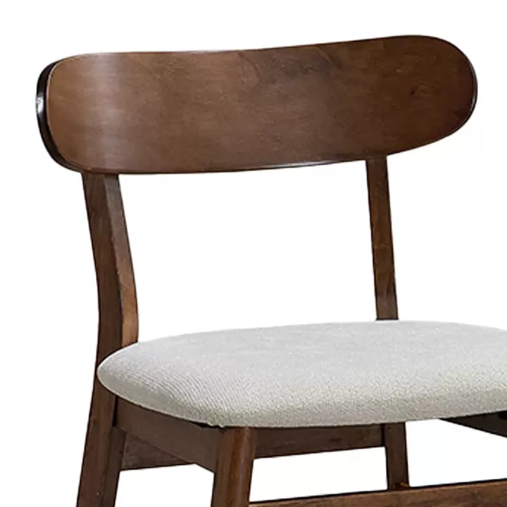 Cairo pakoworld rubberwood chair in walnut-ecru shade 47x47x76cm