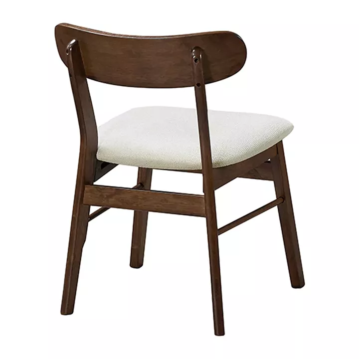 Cairo pakoworld rubberwood chair in walnut-ecru shade 47x47x76cm