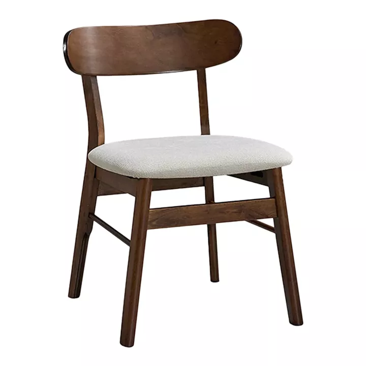 Cairo pakoworld rubberwood chair in walnut-ecru shade 47x47x76cm