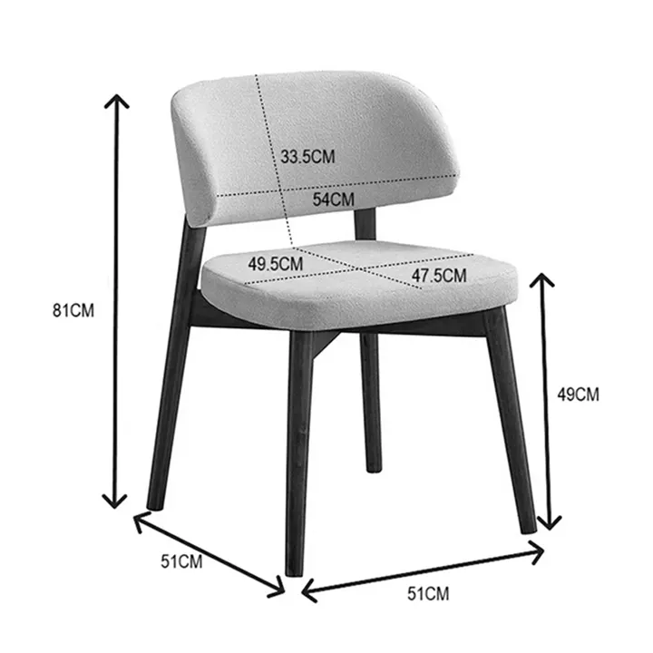 Siena chair pakoworld rubberwood in natural-ecru shade 48x50x81cm