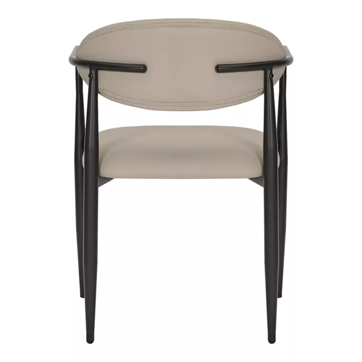 Armchair Kalone pakoworld pu in grey-beige color 56x55x78cm