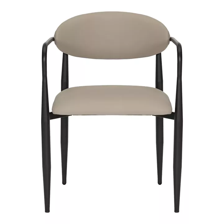 Armchair Kalone pakoworld pu in grey-beige color 56x55x78cm