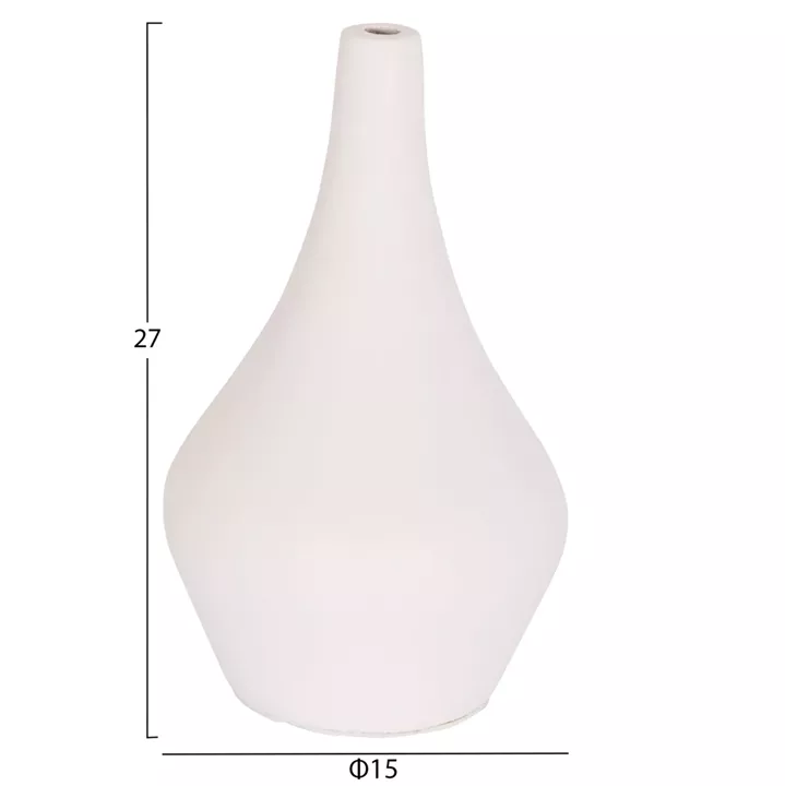 ΕΠΙΤΡΑΠΕΖΙΟ ΔΙΑΚΟΣΜΗΤΙΚΟ ΒΑΖΟ DENI HM4663.02S ΤΕΡΑΚΟΤΑ ΣΕ ΛΕΥΚΟ--Φ15x27Υεκ.