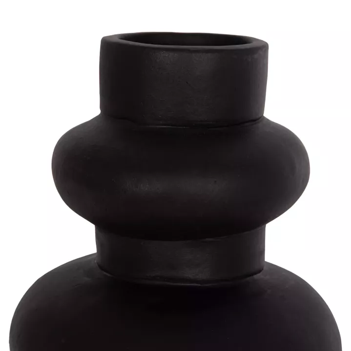 TABLE DECORATIVE VASE LEMA HM4664.01M TERRACOTA IN BLACK--Φ22x29Hcm.