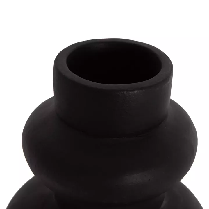 TABLE DECORATIVE VASE LEMA HM4664.01M TERRACOTA IN BLACK--Φ22x29Hcm.