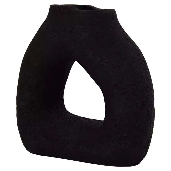 TABLE DECORATIVE VASE DECANT HM4667.01S TERRACOTA IN BLACK--17.5x6.5x17Hcm.