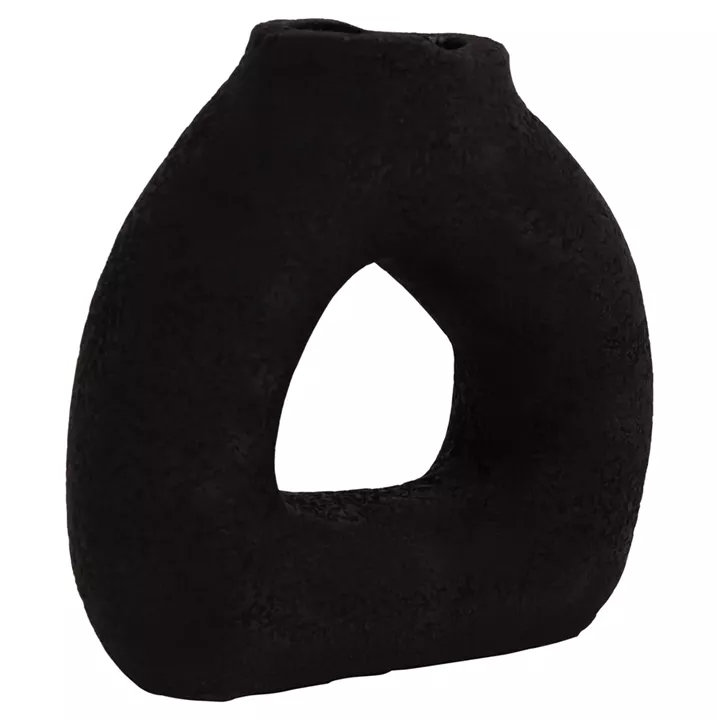 TABLE DECORATIVE VASE DECANT HM4667.01S TERRACOTA IN BLACK--17.5x6.5x17Hcm.