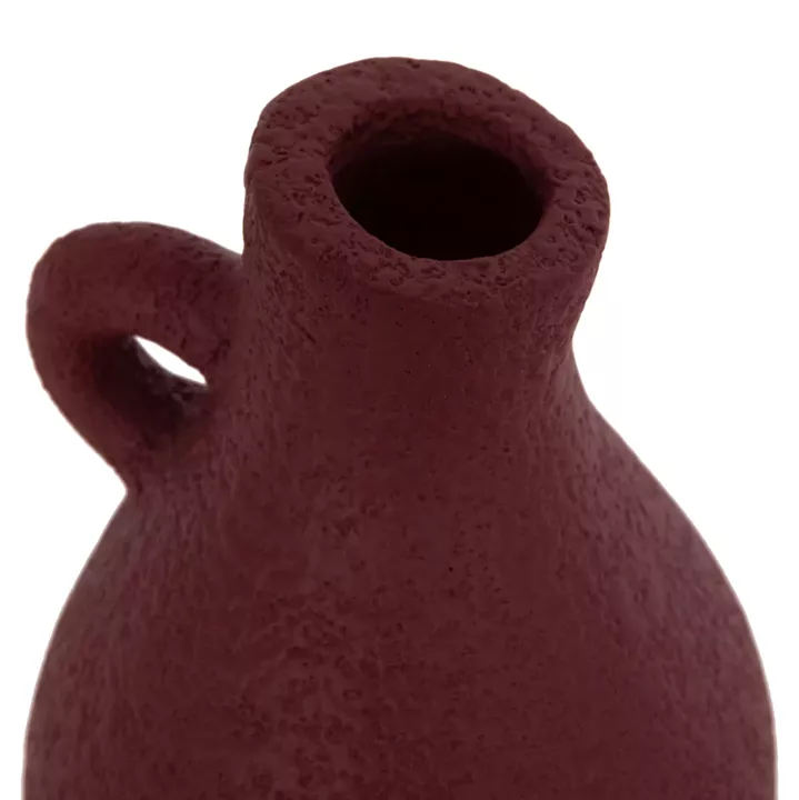 TABLE DECORATIVE VASE DECANT HM4667.06L TERRACOTA IN MAROON RED--Φ14x21Hcm.