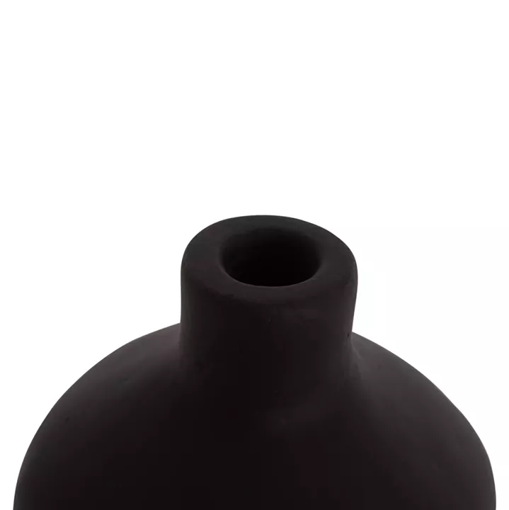 TABLE DECORATIVE VASE CHELIN HM4670S TERRACOTA IN BLACK--Φ20x25Hcm.