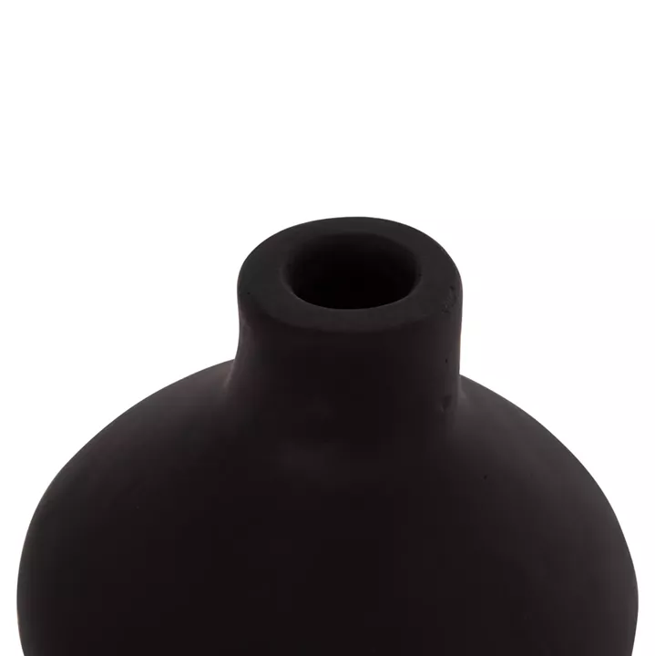 TABLE DECORATIVE VASE CHELIN HM4670S TERRACOTA IN BLACK--Φ20x25Hcm.