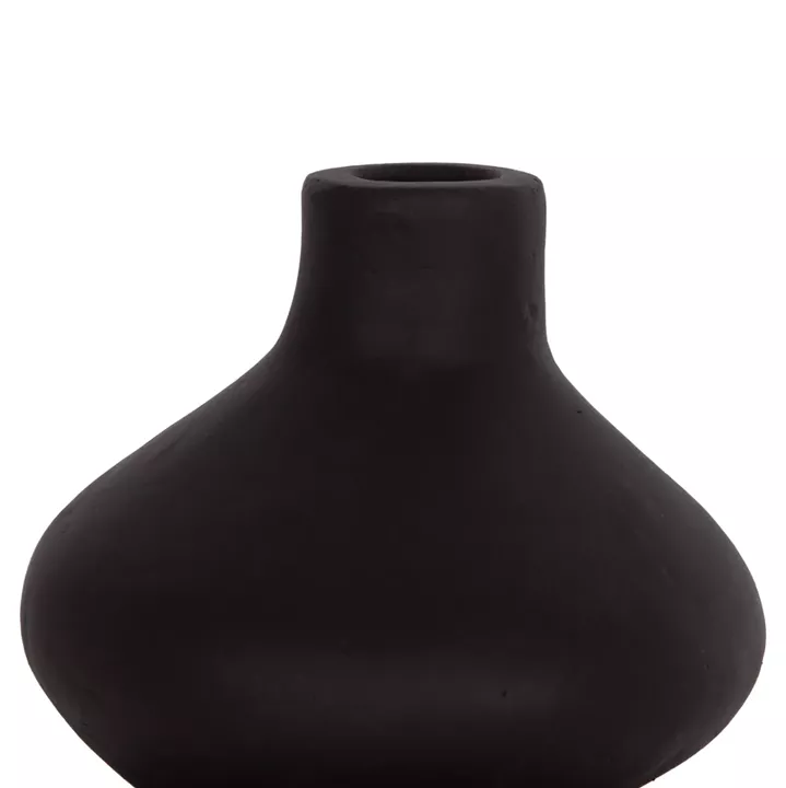 TABLE DECORATIVE VASE CHELIN HM4670S TERRACOTA IN BLACK--Φ20x25Hcm.