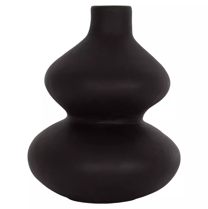 TABLE DECORATIVE VASE CHELIN HM4670S TERRACOTA IN BLACK--Φ20x25Hcm.