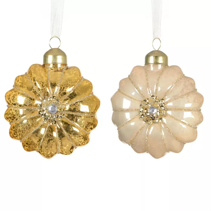 Beauty Home Γυάλινο Στολίδι Λουλούδι 8cm      
